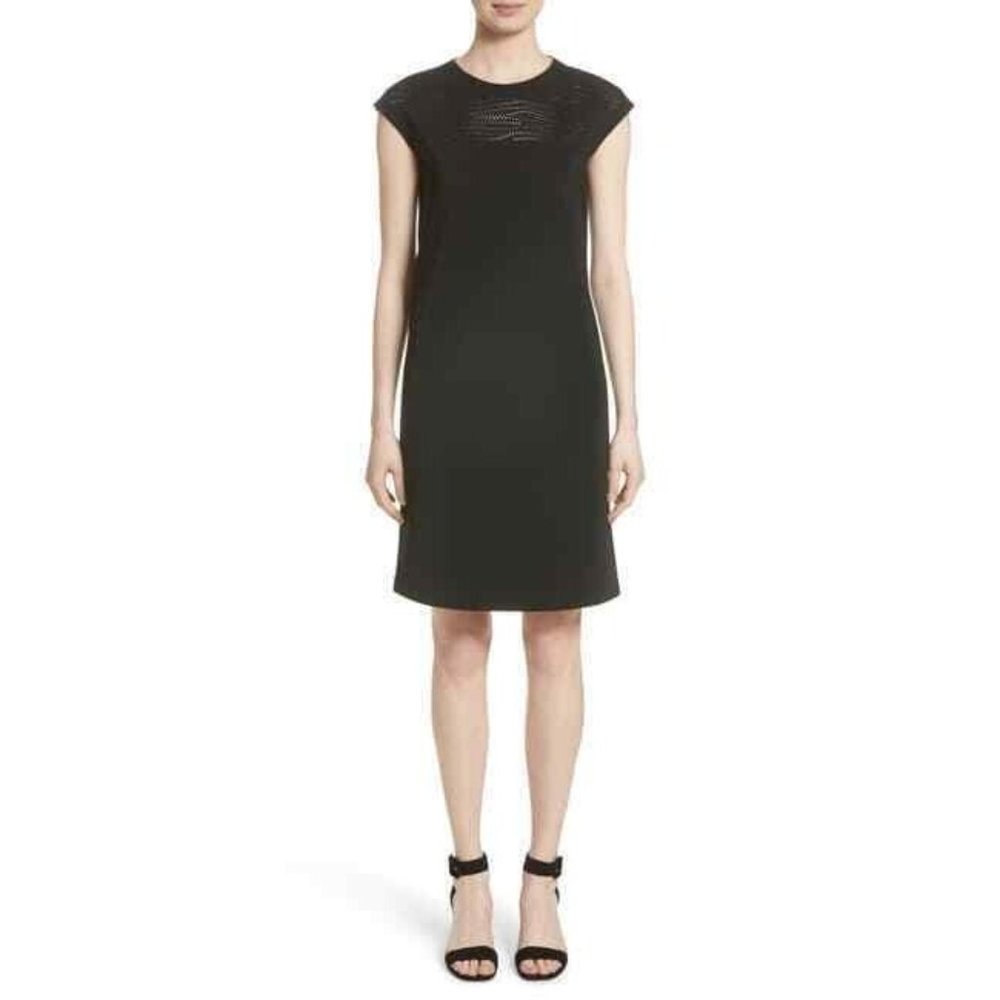 Lafayette 148 New York NWT Black Dress Laser Cut Shift LBD P